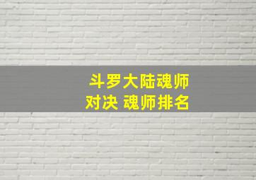 斗罗大陆魂师对决 魂师排名